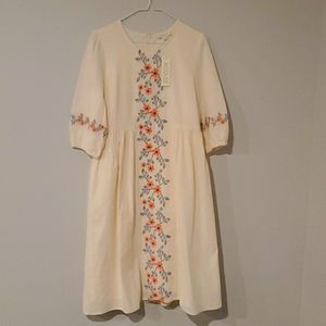 ROOLEE cream embroidered dress